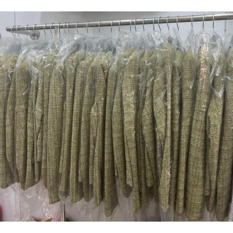 Áo Dạ Kẻ RÊU , Áo Dạ Tweed Hai Lớp Quảng Châu Hai Màu Siêu Hot