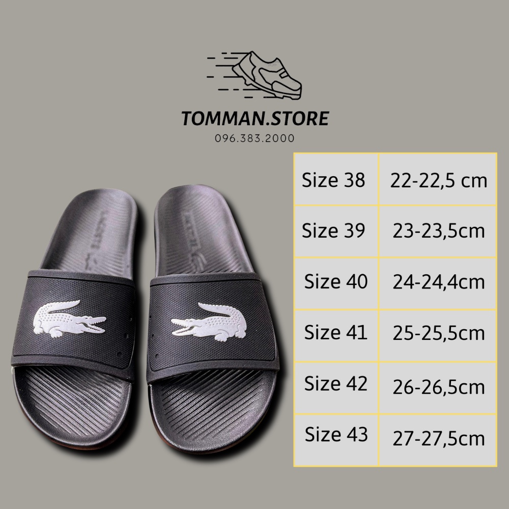 Dép Lacoste nam, Dép quai ngang nam cá sấu, Mẫu mới 2023 Siêu đẹp