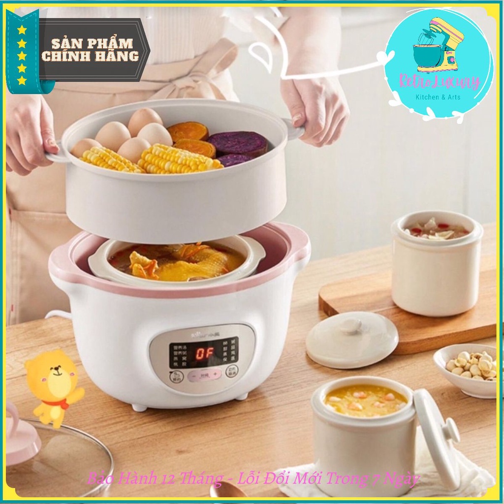 Nồi nấu chậm hầm cháo đa năng BEAR 1.6L thố sứ bảo hành 12 tháng