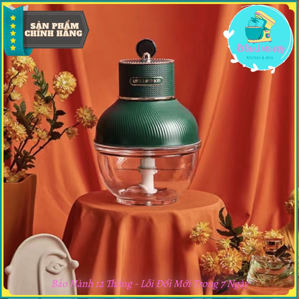 Máy xay thịt rau củ đa năng LITTLE PUMKIN màu xanh kiểu dáng cổ điển bảo hành 12 tháng