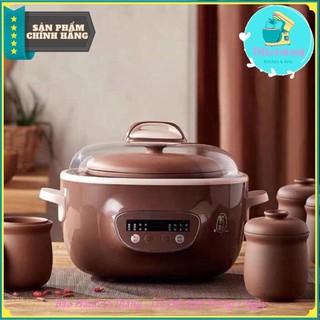 Nồi nấu chậm hầm cháo chưng yến bear ddz-c25r6 dung tích 2.5l thố tử sa /ddz-c25e1 thố sứ kèm khay hấp