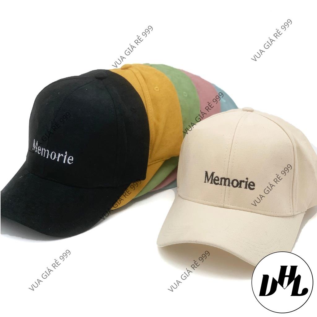 Mũ lưỡi trai nhung mịn thêu chữ Memorie , Nón kết phong cách Ulzzang form unisex nam nữ M03