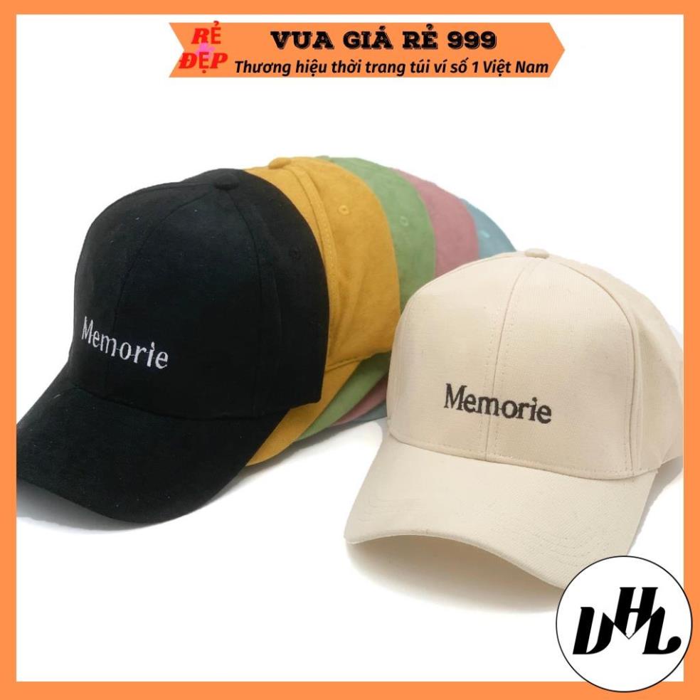 Mũ lưỡi trai nhung mịn thêu chữ Memorie , Nón kết phong cách Ulzzang form unisex nam nữ M03