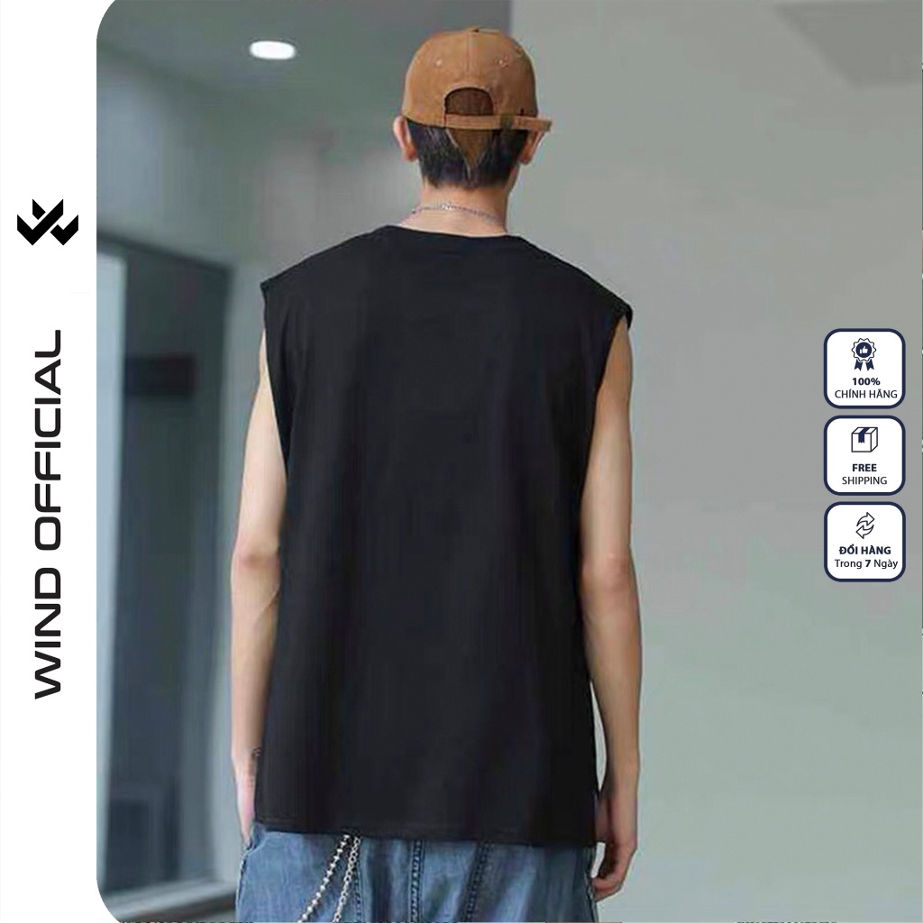 Áo thun ba lỗ WIND unisex form rộng sát nách RANDOM thời trang nam nữ oversize ulzzang