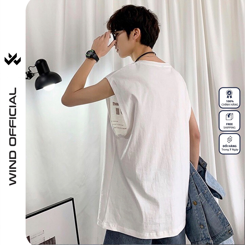 Áo thun ba lỗ WIND unisex form rộng sát nách Drew Đội Nón thời trang nam nữ oversize ulzzang