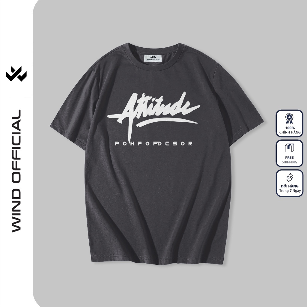 Áo thun tay lỡ WIND unisex form rộng ATTITUDE 65% cotton thời trang nam nữ oversize ulzzang