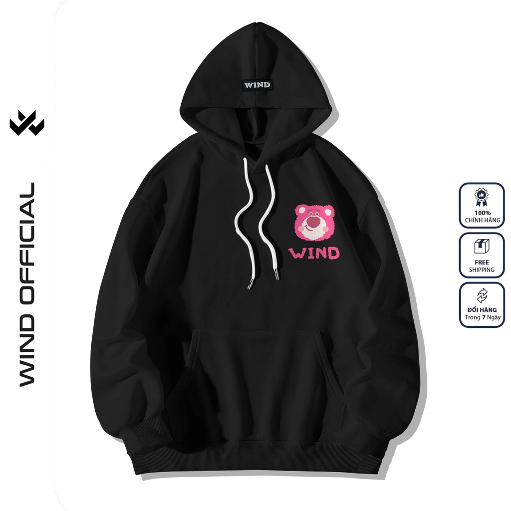 Áo hoodie form rộng WIND unisex nỉ Gấu Money thời trang nam nữ thu đông oversize