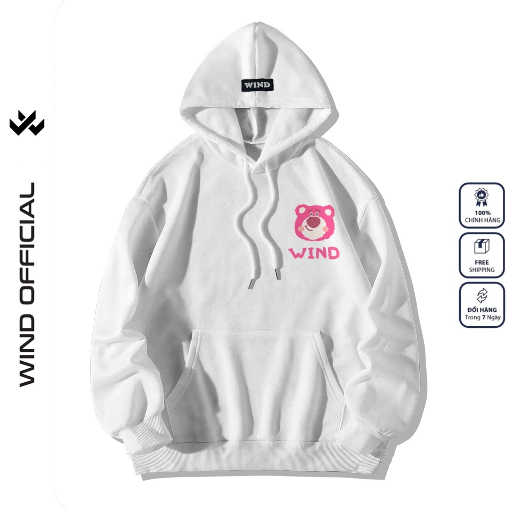 Áo hoodie form rộng WIND unisex nỉ Gấu Money thời trang nam nữ thu đông oversize