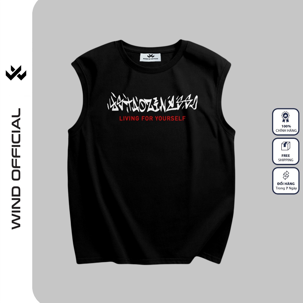 Áo thun ba lỗ WIND unisex form rộng sát nách YOURSELF thời trang nam nữ oversize ulzzang