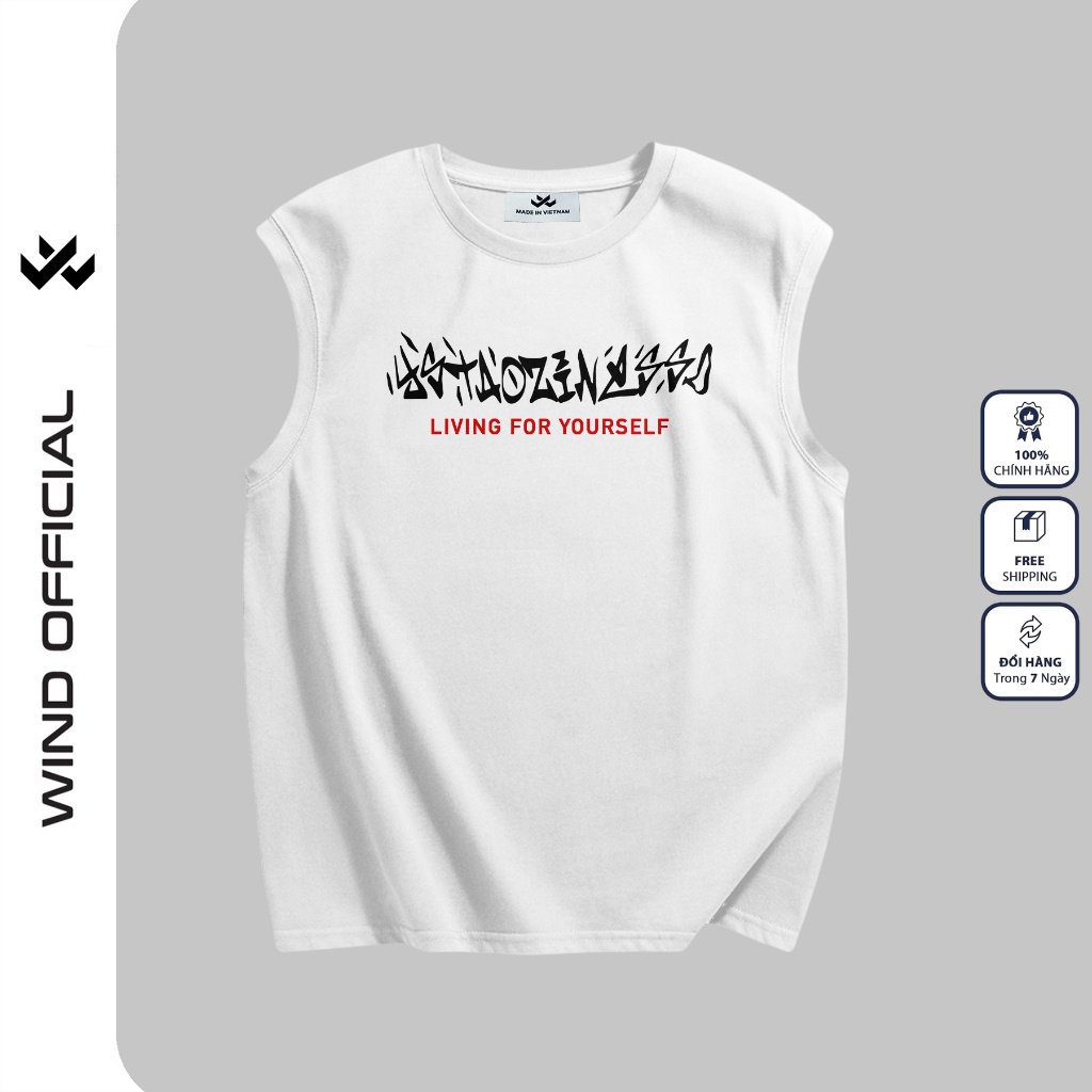 Áo thun ba lỗ WIND unisex form rộng sát nách YOURSELF thời trang nam nữ oversize ulzzang