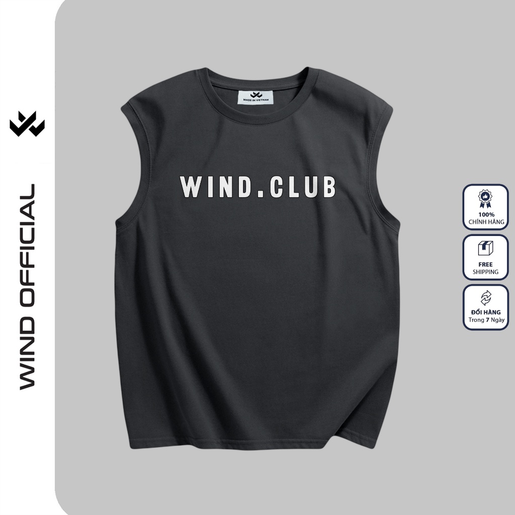 Áo thun ba lỗ WIND unisex form rộng sát nách Wind Club thời trang nam nữ oversize ulzzang