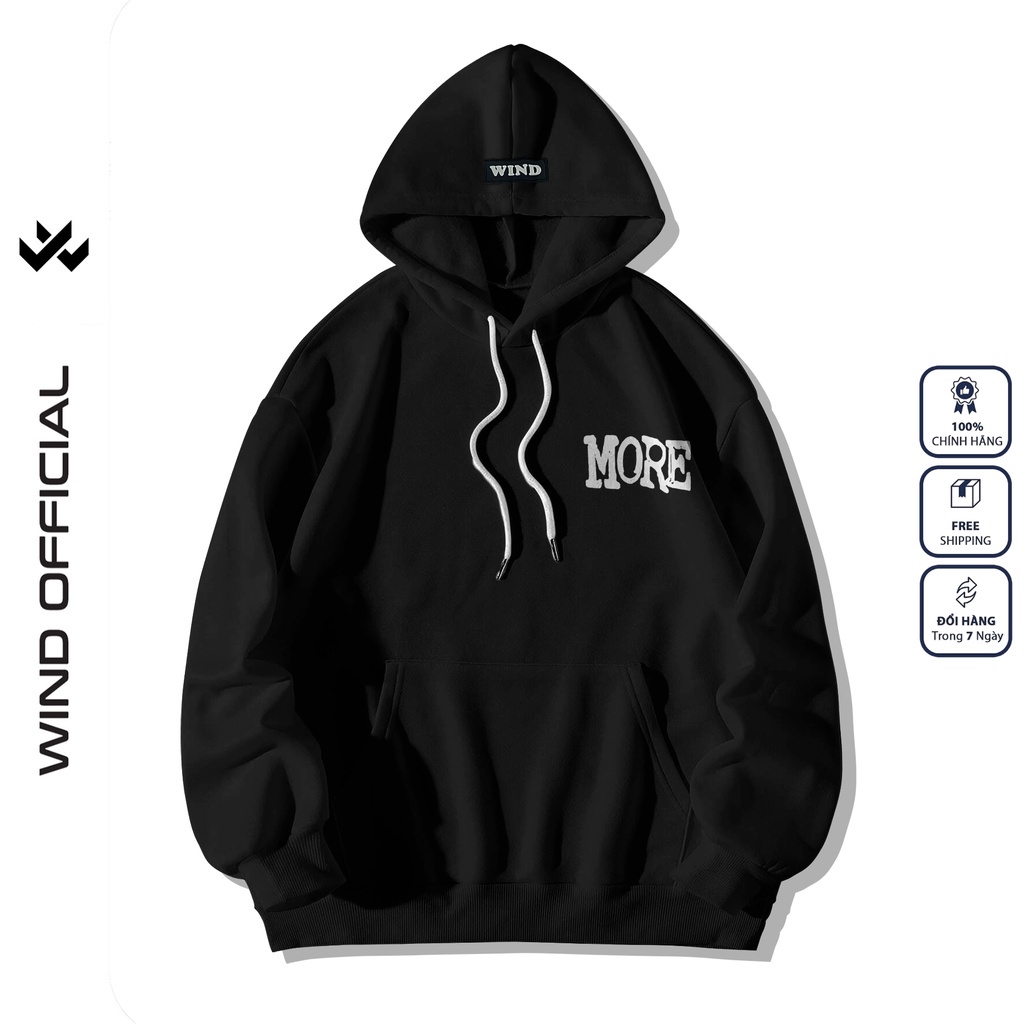 Áo hoodie form rộng WIND unisex nỉ MORE thời trang nam nữ thu đông oversize