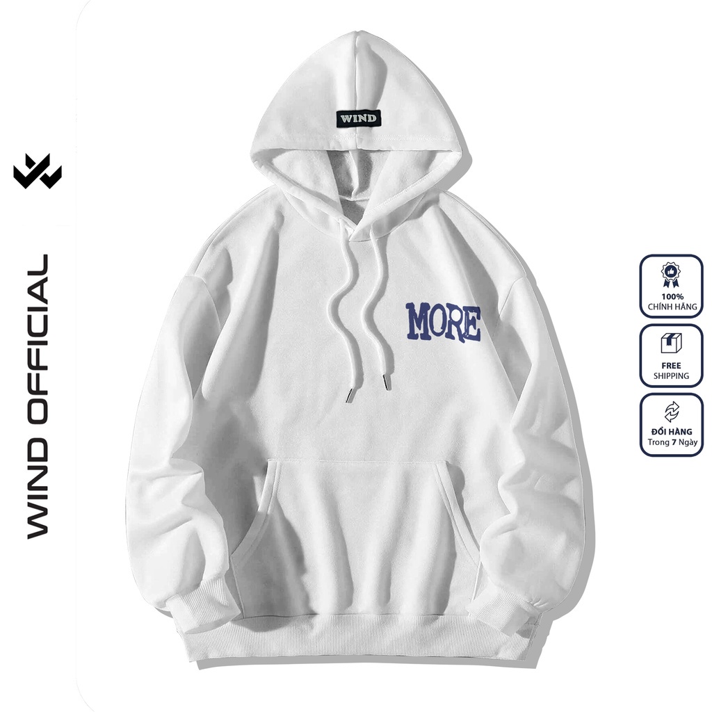 Áo hoodie form rộng WIND unisex nỉ MORE thời trang nam nữ thu đông oversize