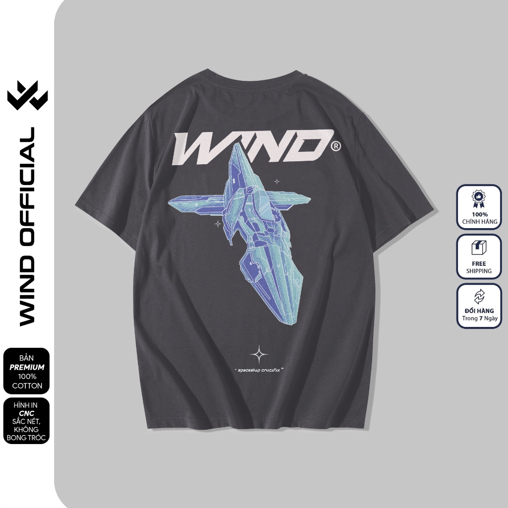 Áo thun tay lỡ form rộng WIND phông unisex HAPTER 65% cotton thời trang nam nữ oversize