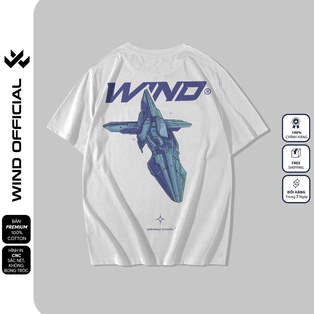 Áo thun tay lỡ form rộng WIND phông unisex HAPTER 65% cotton thời trang nam nữ oversize