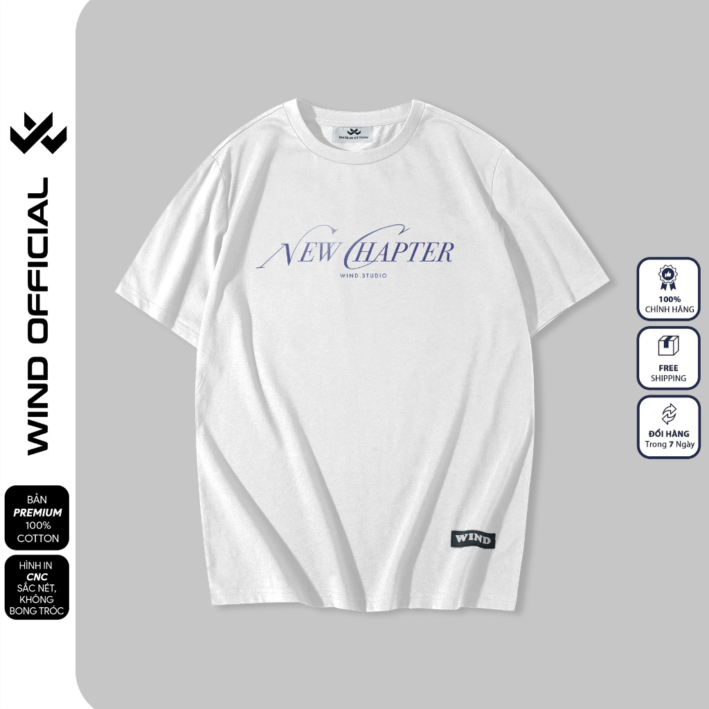 Áo thun tay lỡ form rộng WIND phông unisex HAPTER 65% cotton thời trang nam nữ oversize