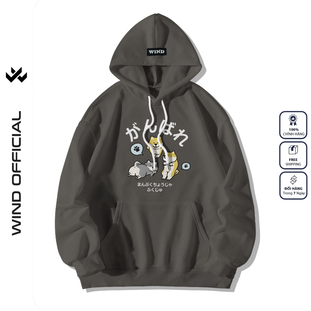 Áo hoodie unisex form rộng WIND 3 Chú Mèo thời trang áo khoác nam nữ oversize ulzzang