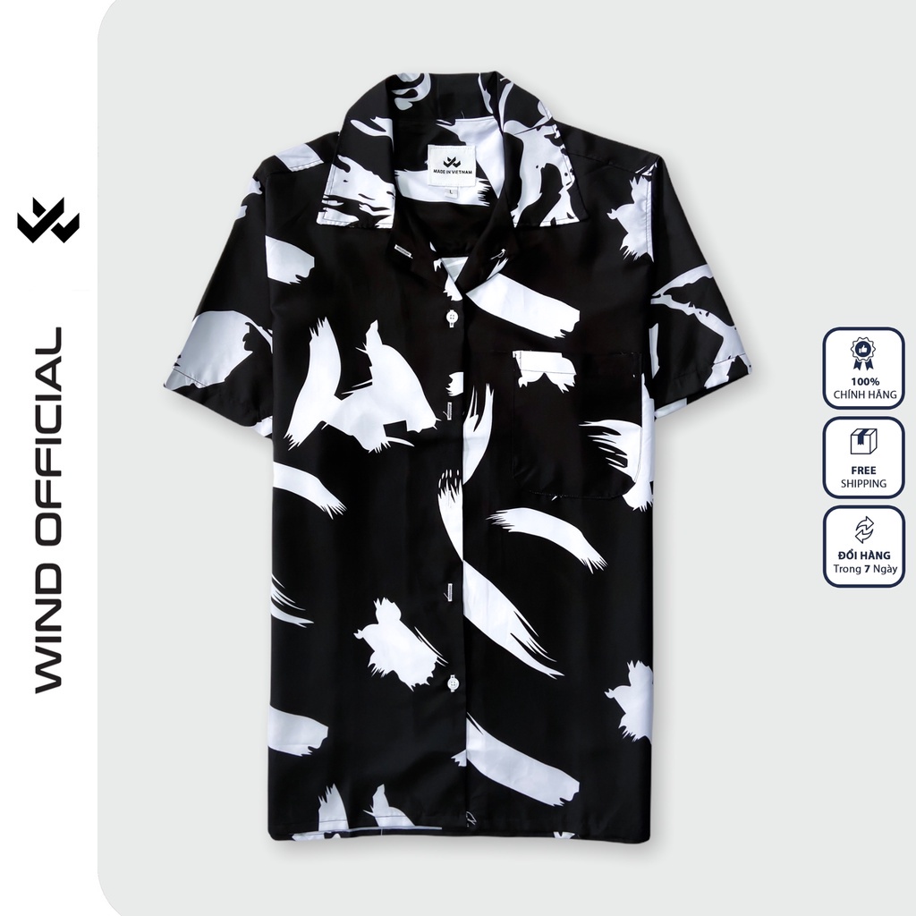 Áo Sơ mi tay ngắn nam WIND unisex form rộng kate thời trang nam nữ oversize