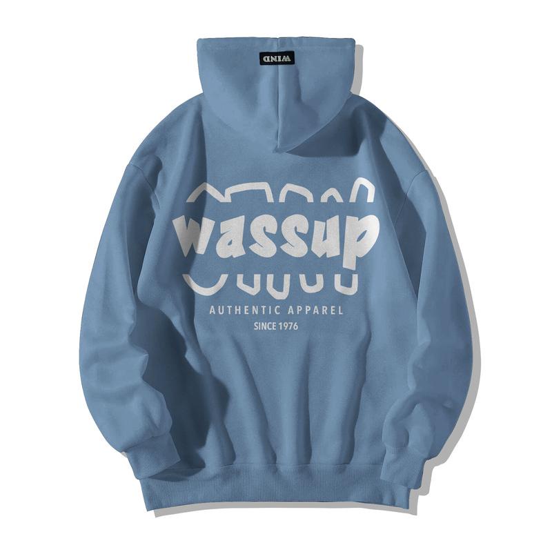 Áo hoodie WIND unisex form rộng WASSUP nỉ Bông nam nữ oversize ulzzang