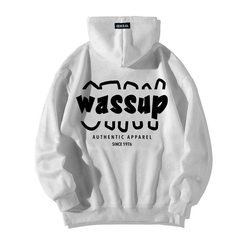 Áo hoodie WIND unisex form rộng WASSUP nỉ Bông nam nữ oversize ulzzang