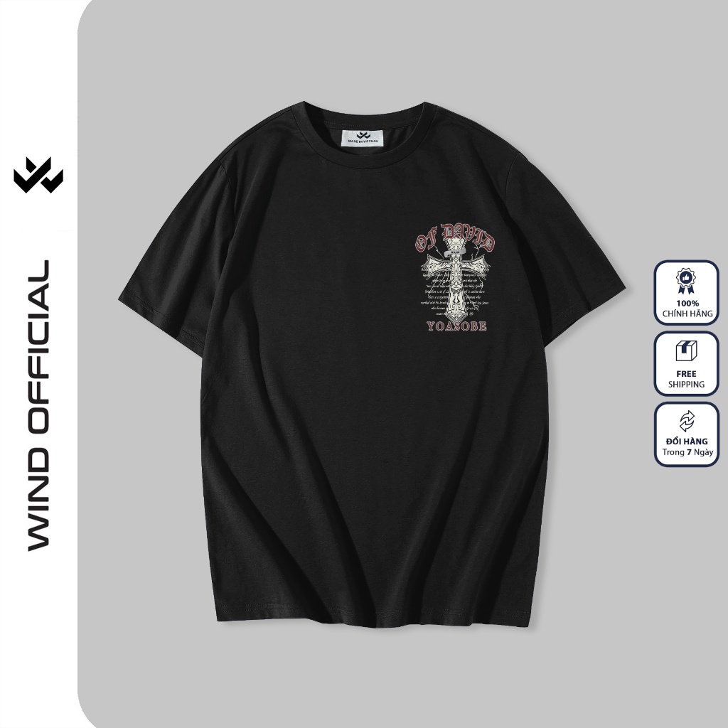 Áo thun tay lỡ WIND unisex form rộng YOASOBE 65% cotton thời trang nam nữ oversize ulzzang
