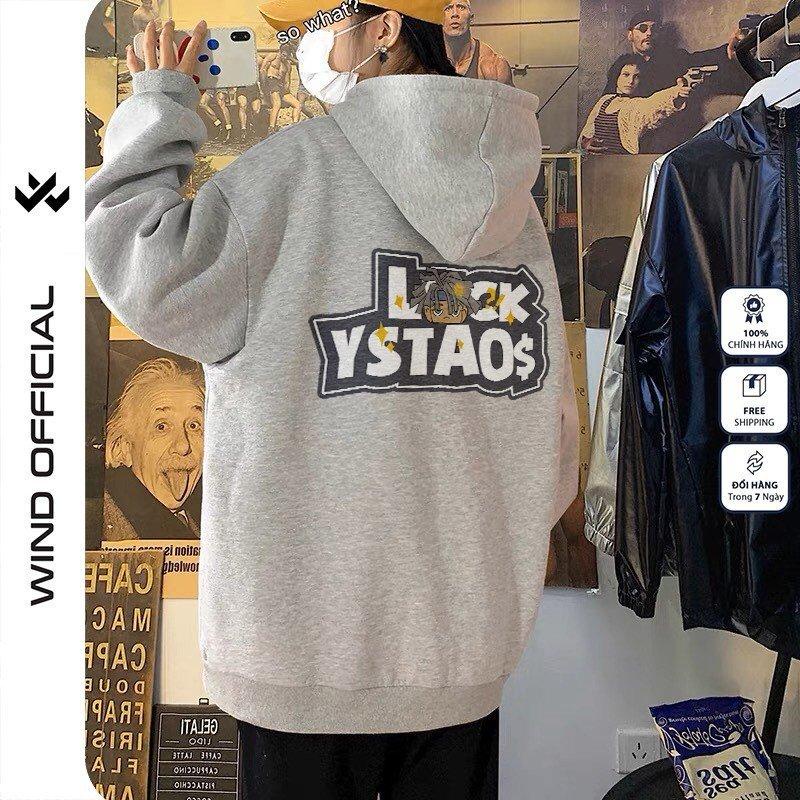 Áo khoác nỉ zip form rộng Unisex YSTAO Hoodie dây kéo nỉ bông chống nắng thơi trang nam nữ oversize