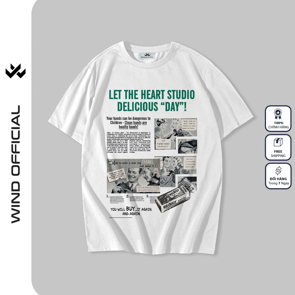 Áo thun tay lỡ WIND unisex form rộng SPAPER 65% cotton thời trang nam nữ oversize ulzzang