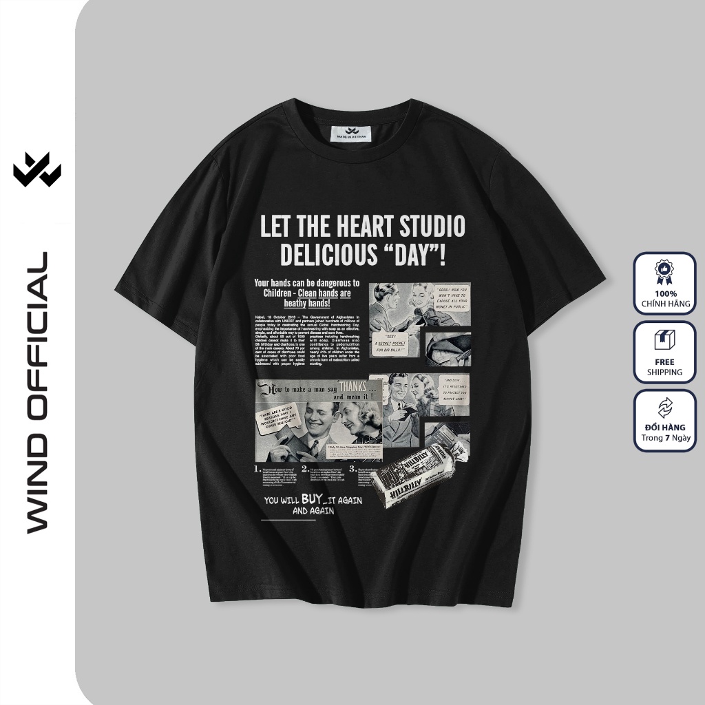 Áo thun tay lỡ WIND unisex form rộng SPAPER 65% cotton thời trang nam nữ oversize ulzzang