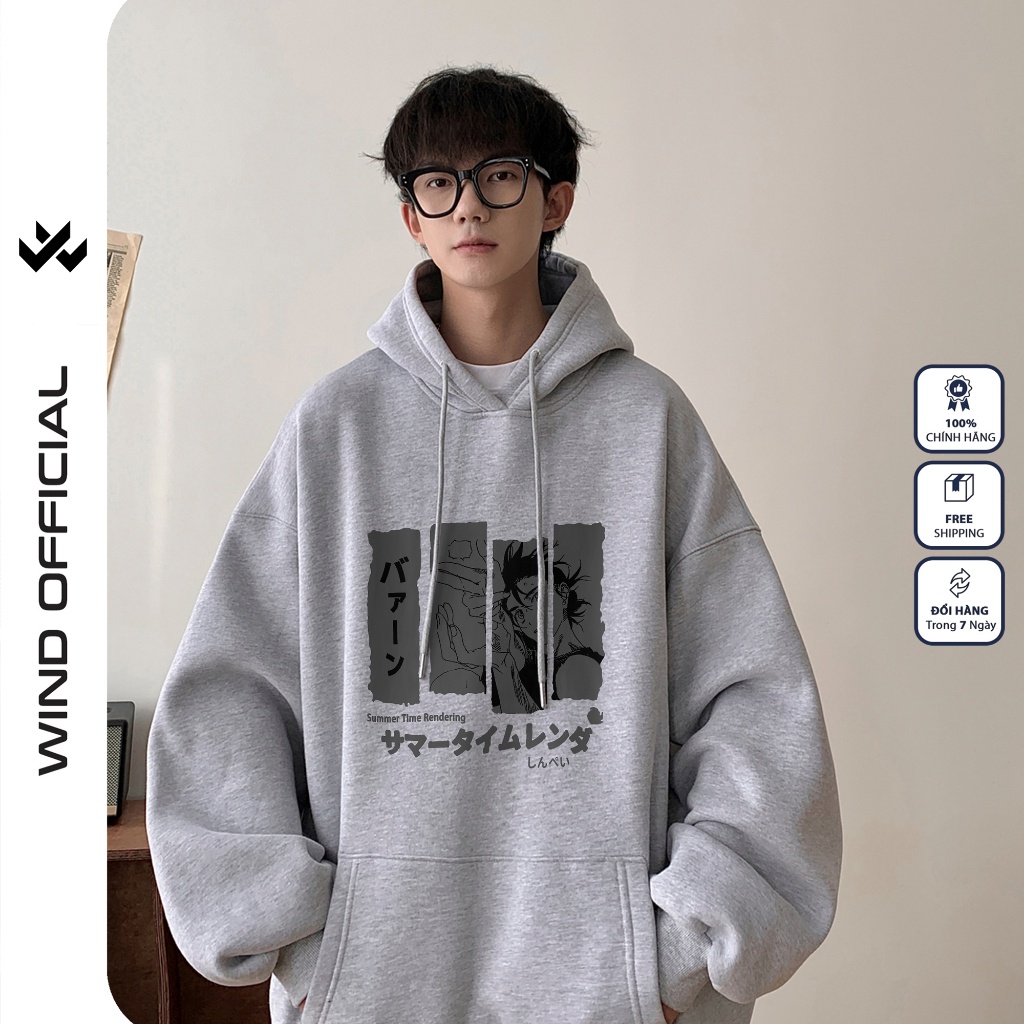 Áo hoodie unisex form rộng WIND BANG thời trang áo khoác nam nữ oversize ulzzang