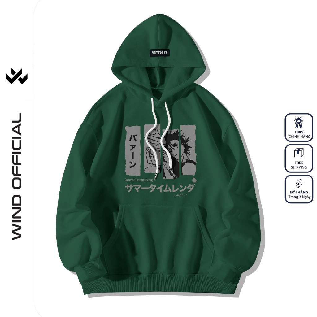 Áo hoodie unisex form rộng WIND BANG thời trang áo khoác nam nữ oversize ulzzang