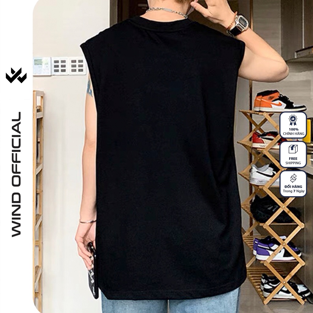 Áo thun ba lỗ WIND unisex form rộng sát nách DRINK thời trang nam nữ oversize ulzzang