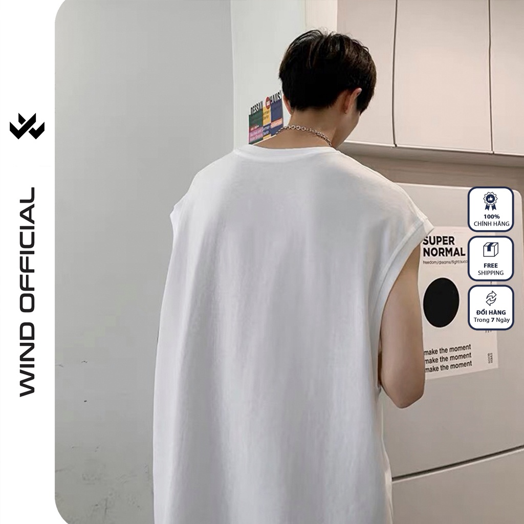 Áo thun ba lỗ WIND unisex form rộng sát nách DRINK thời trang nam nữ oversize ulzzang