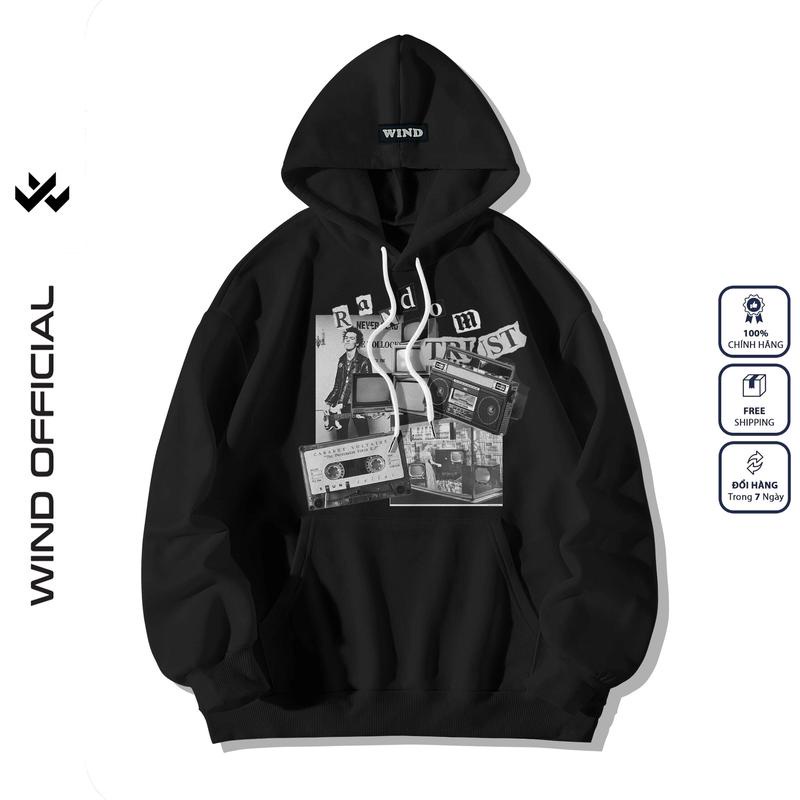 Áo hoodie unisex form rộng WIND RANDOM bản Premium nỉ ngoại nam nữ oversize ulzzang
