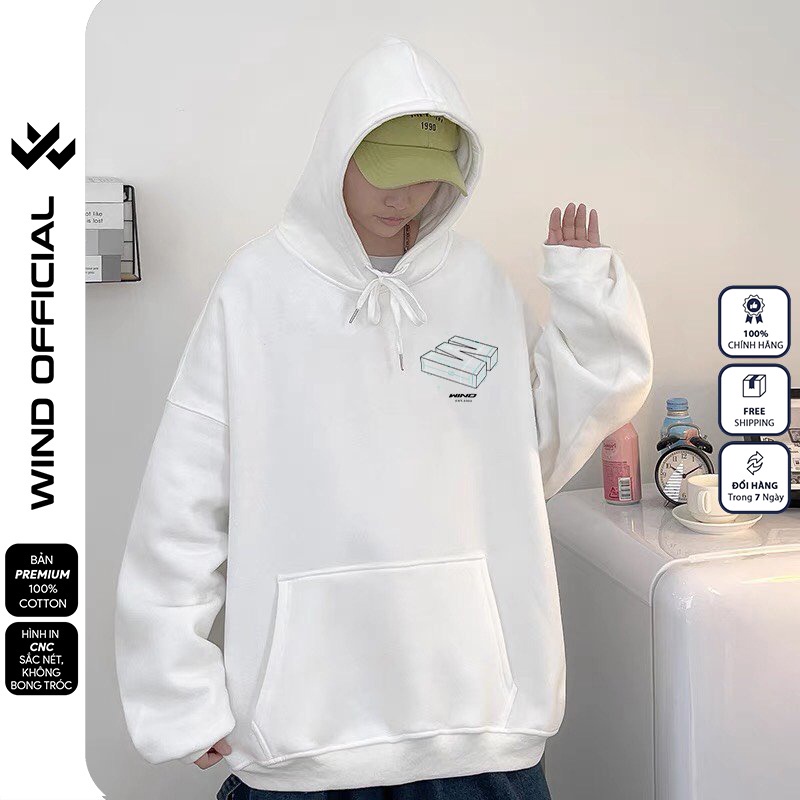 Áo hoodie form rộng WIND unisex bản Premium nỉ ngoại 3D thời trang nam nữ oversize ulzzang