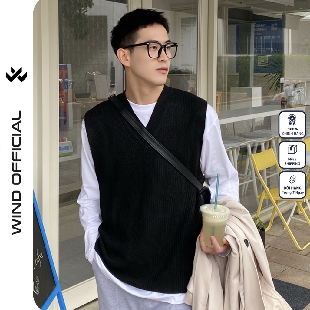 Áo gile unisex WIND form rộng Basic thời trang nam nữ oversize kiểu phong cách