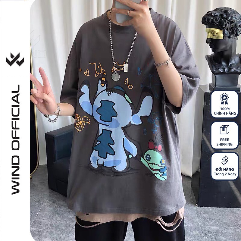 Áo thun tay lỡ WIND unisex form rộng Vẽ Tranh thời trang nam nữ oversize ulzzang