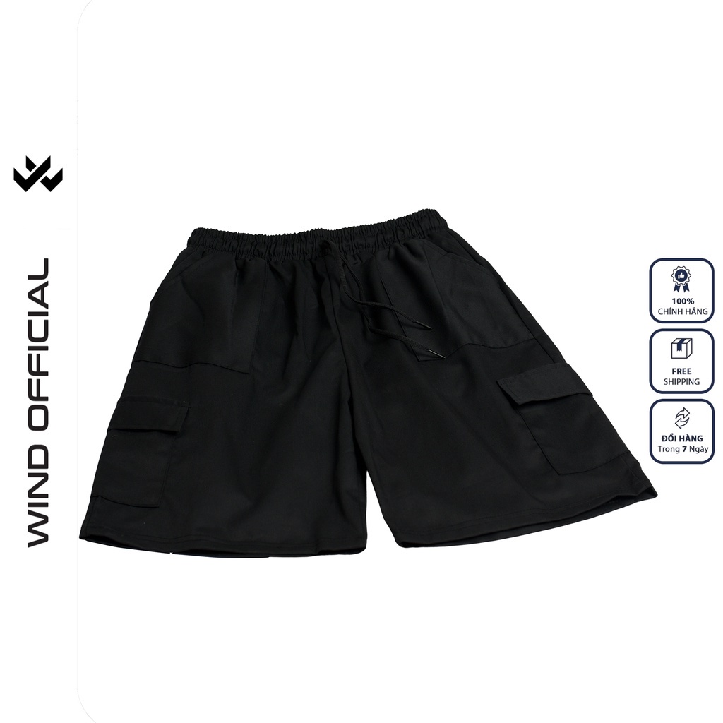 Quần short ngố kaki túi hộp Wind unisex Trơn sort nam nữ phong cách ulzzang