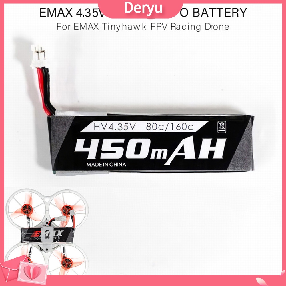 Pin Thay Thế Di Động HV 4.35V 450mAh Lipo Cho Drone EMAX Tinyhawk FPV