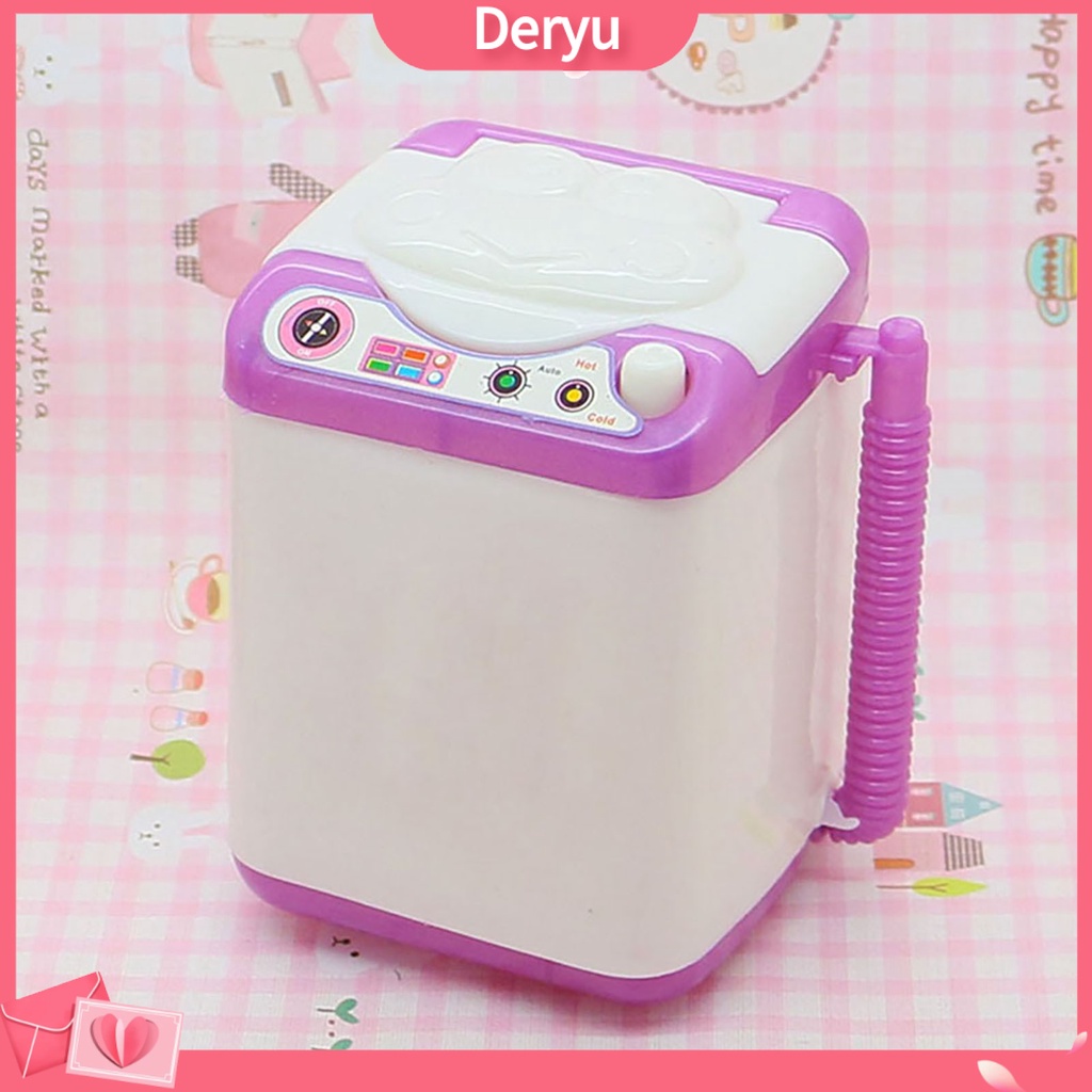 Máy Giặt Đồ Chơi Mini Bằng Silicon Dễ Thương Cho Nhà Búp Bê