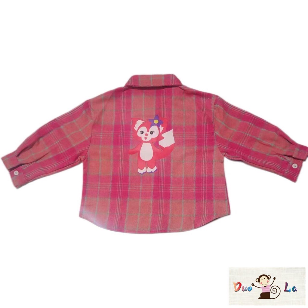 Doula ~ áo sơ mi bé gái spring autumn 2023 phong cách mới thời trang giản dị kẻ sọc dài tay trẻ em phong cách mùa xuân áo khoác bé gái