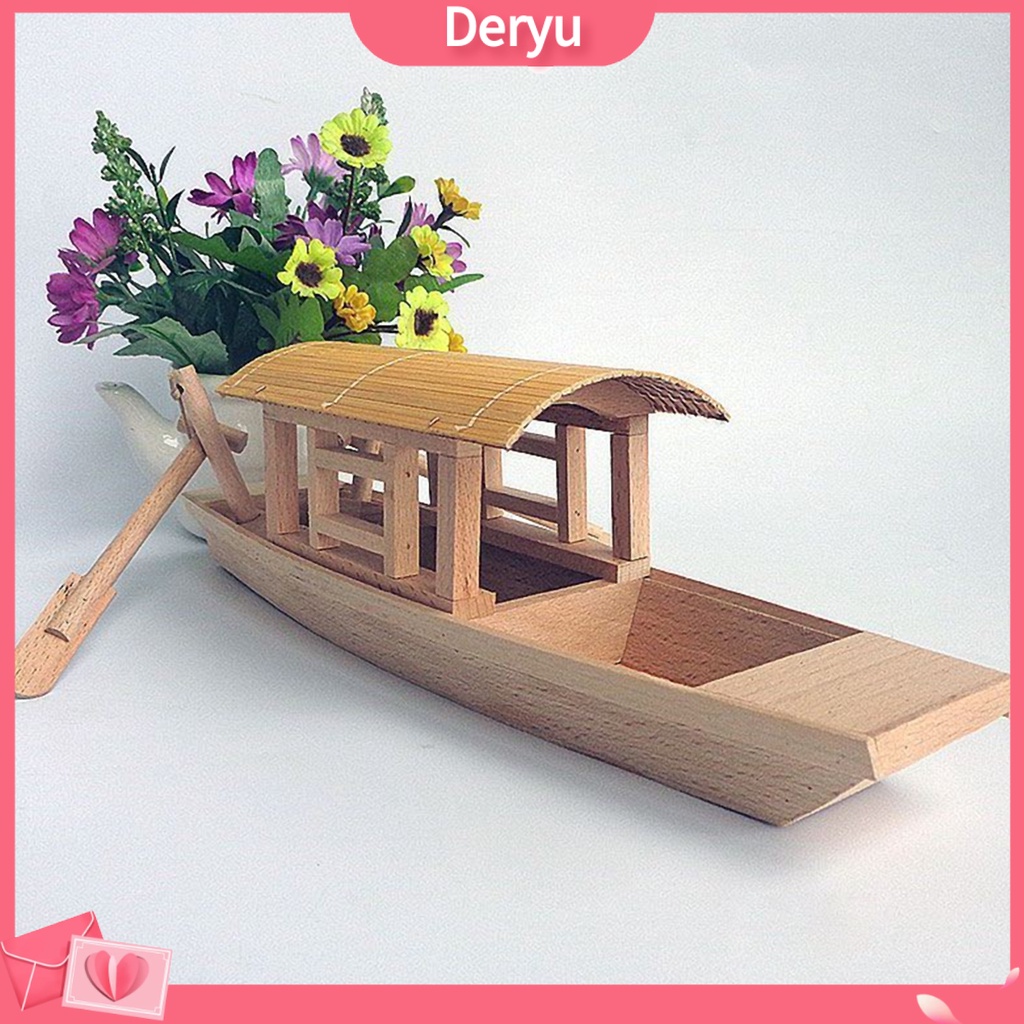 Mô Hình Thuyền Câu Cá Nhỏ Bằng Gỗ Tinh Tế An Toàn Trang Trí Nhà Cửa
