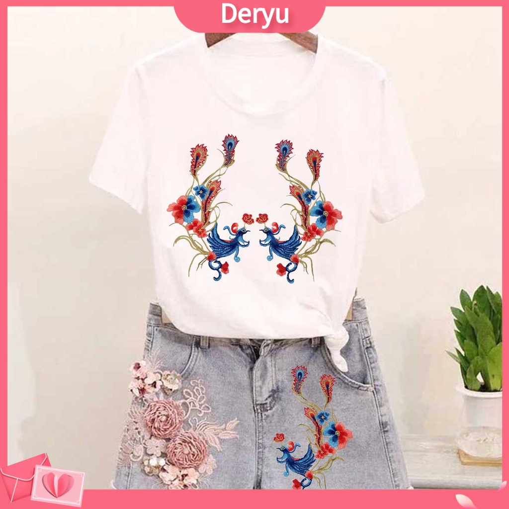 Cá Tuyết| 1 Cặp Miếng Vá Thêu Hình Chim Phượng Hoàng Bằng Polyester Trang Trí Sườn Xám