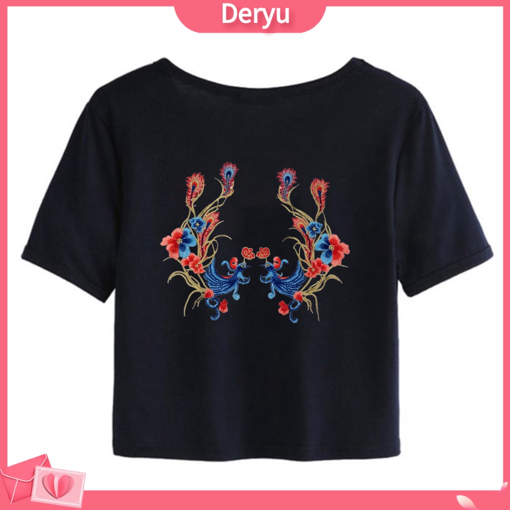 Cá Tuyết| 1 Cặp Miếng Vá Thêu Hình Chim Phượng Hoàng Bằng Polyester Trang Trí Sườn Xám