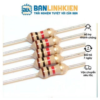 Điện Trở Vạch 1/4W 5% 1K-15K (Túi 50 con)