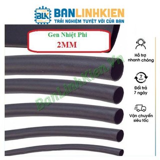Dây Co Nhiệt (Gen Co Nhiệt) Phi 2 Đen 1 Mét