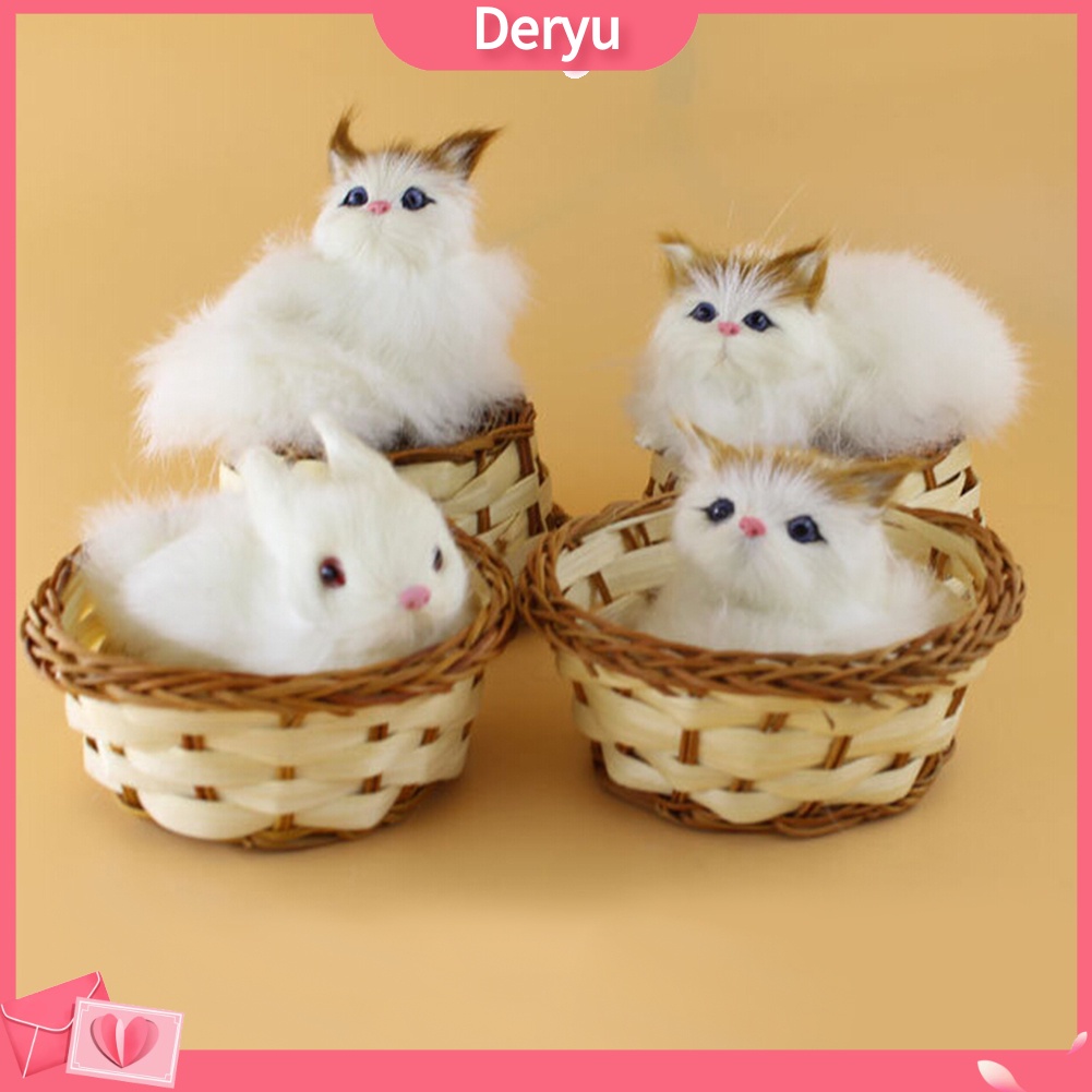 | Đồ Chơi Mô Hình Động Vật/Thỏ/Chó/Mèo Nhồi Bông Mini Dễ Thương