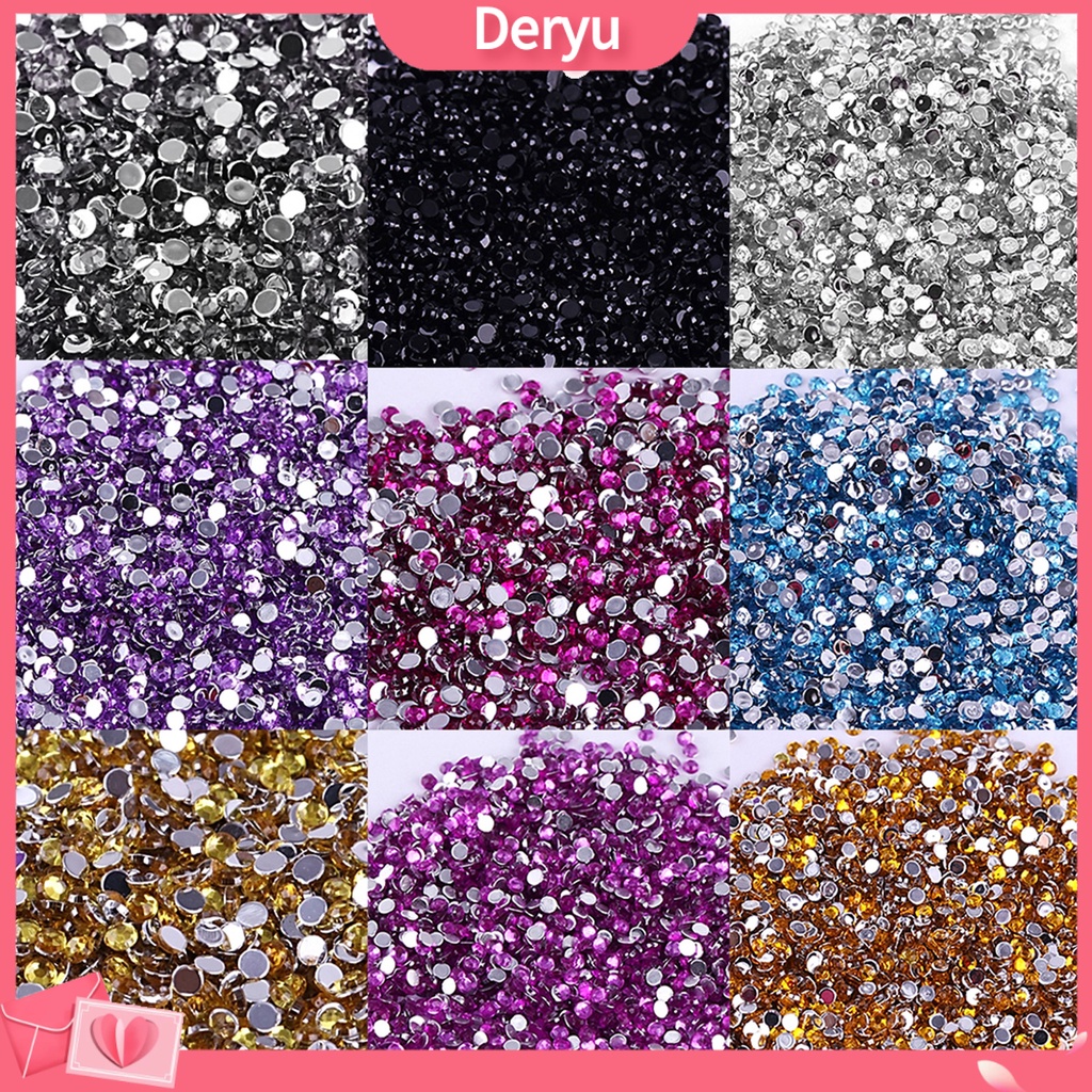 Set 2000 hạt đá lấp lánh nhiều màu sắc trang trí mắt kính/điện thoại 3mm