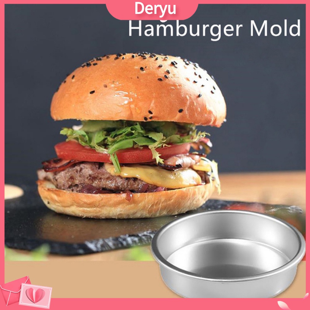 Khuôn làm bánh hamburger/pumburger 4 inch bằng hợp kim không dính tiện lợi cho bếp