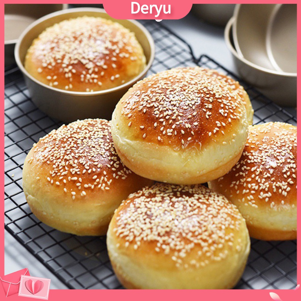 Khuôn làm bánh hamburger/pumburger 4 inch bằng hợp kim không dính tiện lợi cho bếp