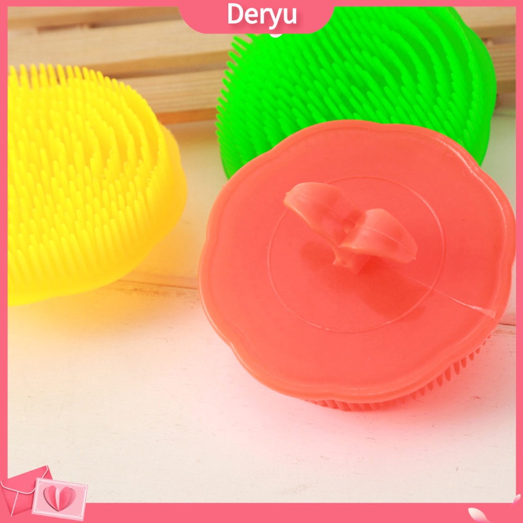 Bàn chải tròn massage da đầu bằng nhựa tiện dụng